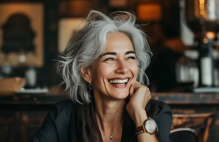 The image shows a woman who has fully integrated disenfranchised grief.