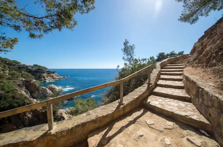 Sunlit pathway along the Mediterranean Sea under a clear blue sky, illustrating EMDR therapy what to expect and the gentle, step-by-step process of healing and integration.