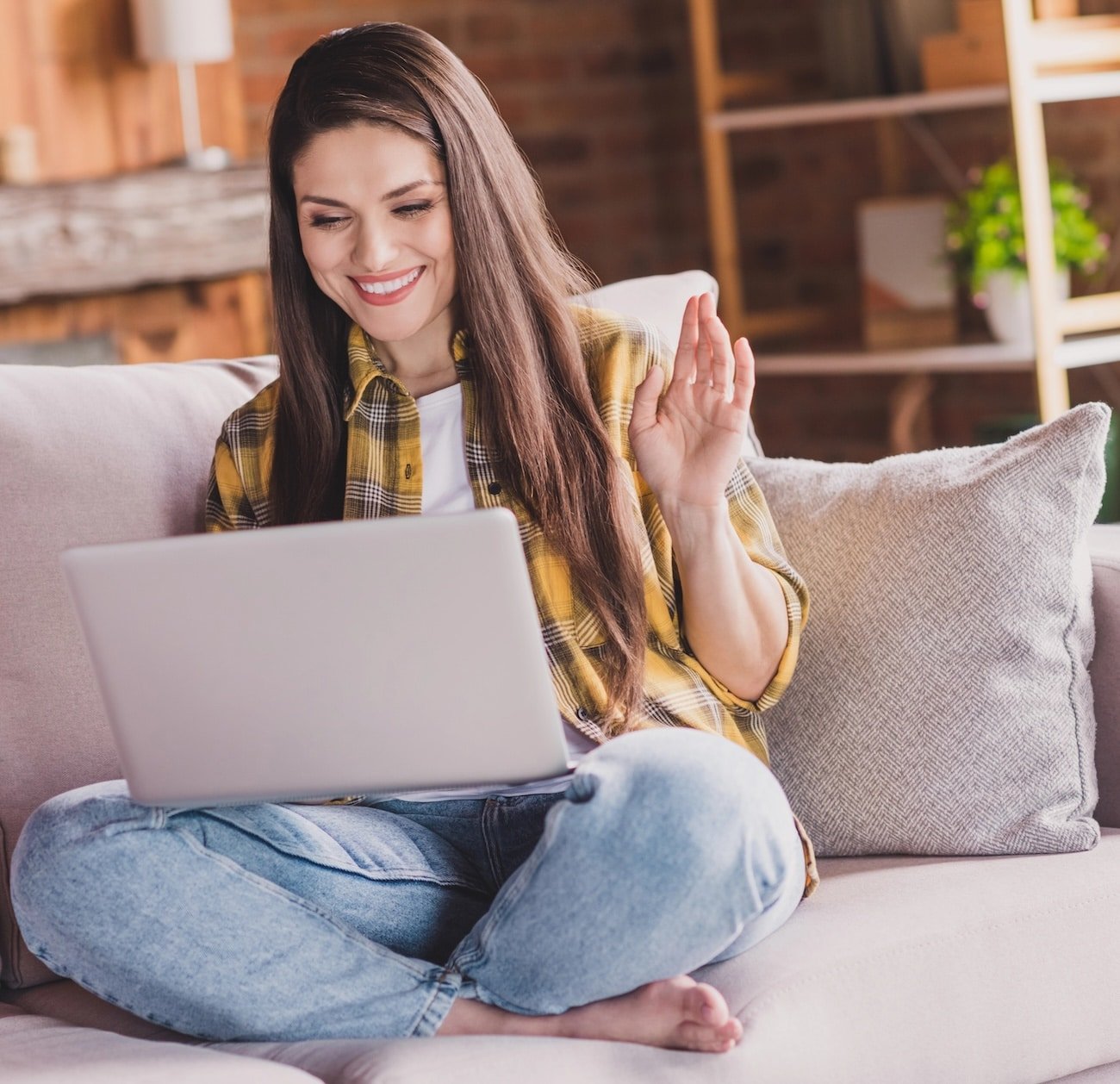 A client in a childhood trauma coaching for adults video session.