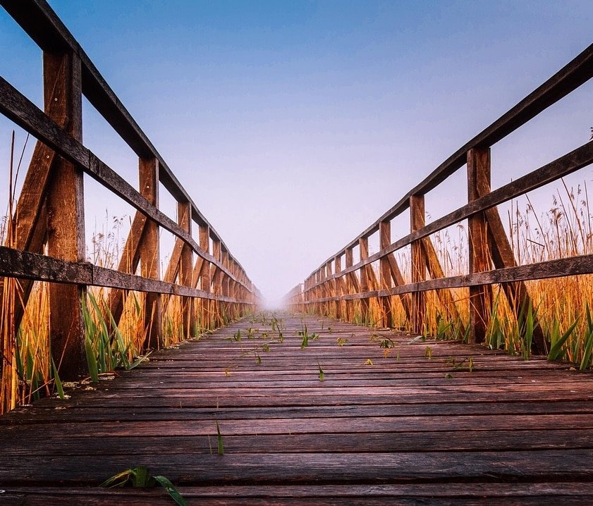 A bridge with sunlight at the other side, symbolizing the trauma recovery jounrey for adults with childhood trauma